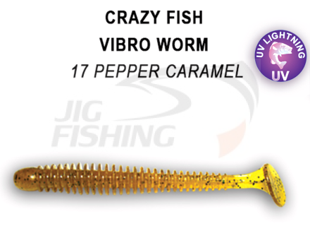 Мягкие приманки Crazy Fish Vibro Worm 2&quot; 17 Caramel Pepper