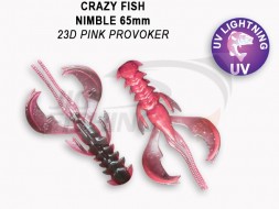 Мягкие приманки Crazy Fish  Nimble 2.5&quot; #23D Pink Provoker