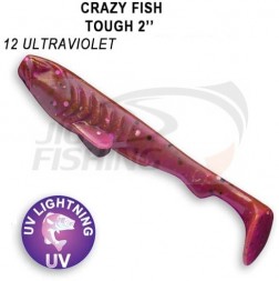 Мягкие приманки Crazy Fish Tough 2&quot; #12 Ultraviolet