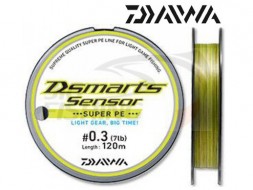 Шнур плетеный Daiwa UVF Dsmarts Sensor + Si 200m #0.5 7.5lb 0.11mm 3.4kg