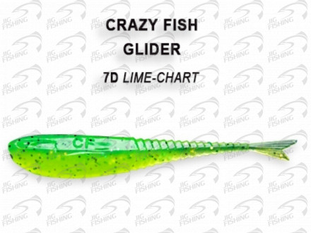 Мягкие приманки Crazy Fish Glider 2.2&quot;  7D Lime Chart