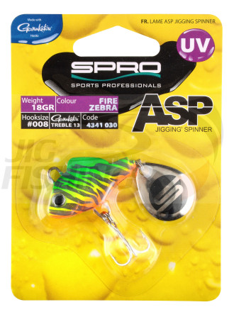 Тейлспиннер Spro ASP Jigging Spinner UV 14gr #Fire Zebra