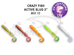Мягкие приманки Crazy Fish Activ Slug 2&quot; Mix 10