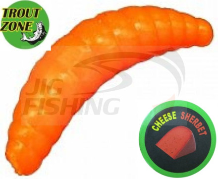 Мягкие приманки Trout Zone Maggot 1.6&quot; #Peach Cheese/Sherbet