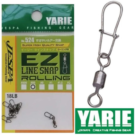 Вертлюжок с застёжкой Yarie No.524 Ez Line With Snap Rolling #000