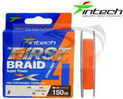 Шнур Intech First Braid X4 150m Orange #0.3 0.09mm 2.72kg