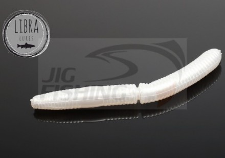 Силиконовые приманки Libra Lures Fatty D Worm 75mm #004 Silver Pearl