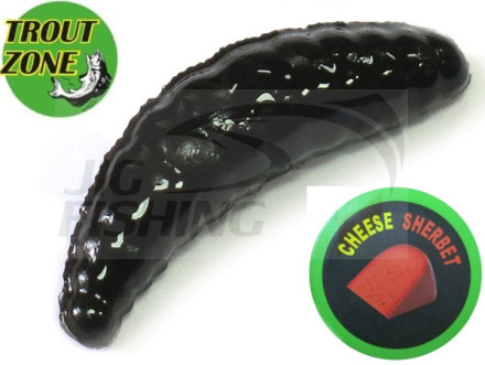 Мягкие приманки Trout Zone Maggot 1.6&quot; #Black Cheese/Sherbet