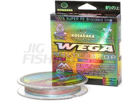 Шнур плетеный Kosadaka Vega 150m #0.20mm 12.4kg Multicolor