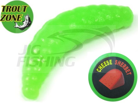 Мягкие приманки Trout Zone Maggot 1.6&quot; #Green Chartreuse Cheese/Sherbet