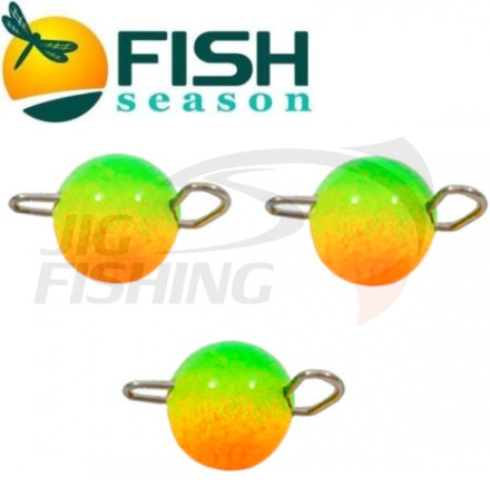 Груз чебурашка разборная Fish Season Rainbow вольфрам 0.6гр (4шт/уп)