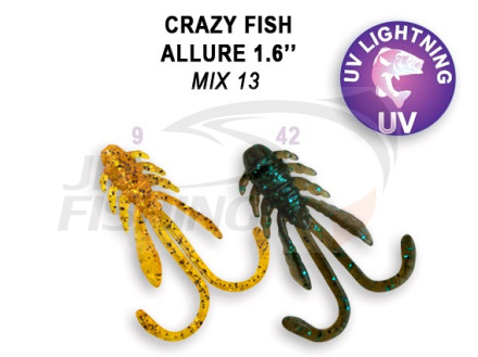 Мягкие приманки Crazy Fish Allure 1.6&quot; Mix 13