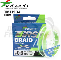 Шнур Intech First Braid X4 150m Green #1.5  0.205mm 10kg