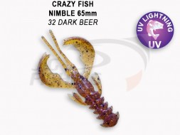 Мягкие приманки Crazy Fish  Nimble 2.5&quot; #32 Dark Beer