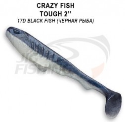 Мягкие приманки Crazy Fish Tough 2&quot; #17D Black Fish