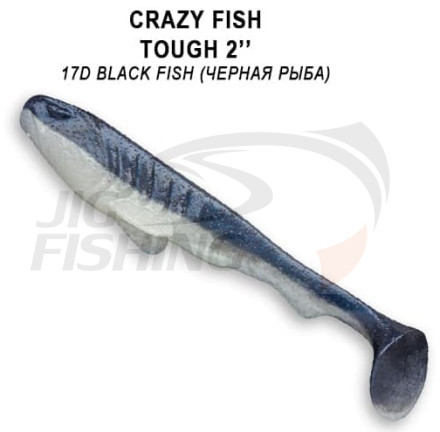 Мягкие приманки Crazy Fish Tough 2&quot; #17D Black Fish