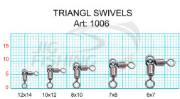 Вертлюжок Fish Season 1006 Triangle Swivels #8x10 14kg (7шт/уп)