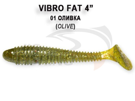 Мягкие приманки Crazy Fish Vibro Fat 4&quot;   01 Olive