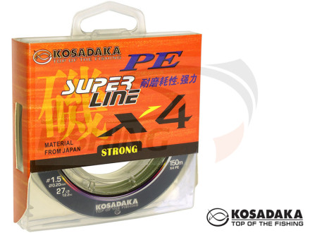 Шнур плетеный Kosadaka Super Line PE X4 150m Light Green 0.14mm 6.8kg