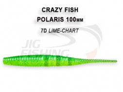 Мягкие приманки Crazy Fish Polaris 4&quot;  7D Lime Chart