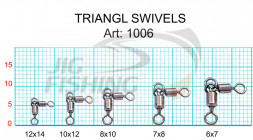 Вертлюжок Fish Season 1006 Triangle Swivels #10x12 9kg (7шт/уп)