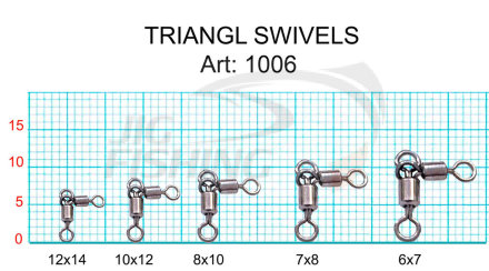 Вертлюжок Fish Season 1006 Triangle Swivels #10x12 9kg (7шт/уп)