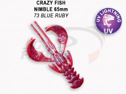 Мягкие приманки Crazy Fish  Nimble 2.5&quot; #73 Blue Ruby