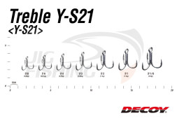 Крючки тройные Decoy Y-S21 #1/0 (4шт/уп)
