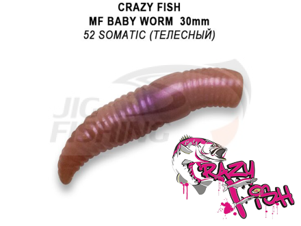 Мягкие приманки Crazy Fish MF Baby Worm 1.2&quot; #52 Somatic (Сheese)