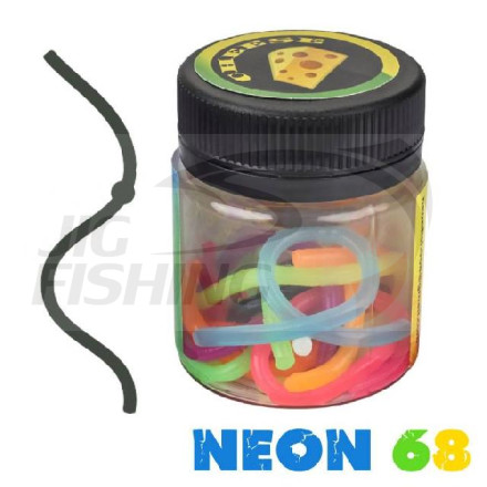 Силиконовые черви Neon 68 Лапша Доширак 3.6&quot; 90mm #Mix