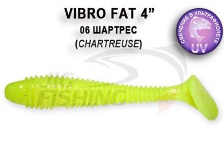 Мягкие приманки Crazy Fish Vibro Fat 4&quot; 06 Shartreuse