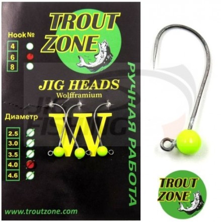 Джиг-головки Trout Zone BL #6 4.6mm 0.8gr Chartreuse