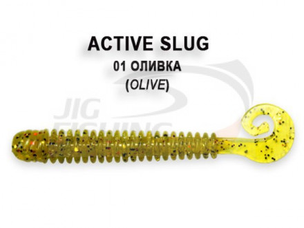 Мягкие приманки Crazy Fish Active Slug 2.8&quot; #01 Olive