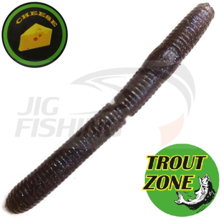 Мягкие приманки Trout Zone Wake Worm Fat Floating 2.6&quot; #Grey Glitter