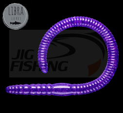 Мягкие приманки Libra Lures Flex Worm 95mm #020 Purple With Glitter