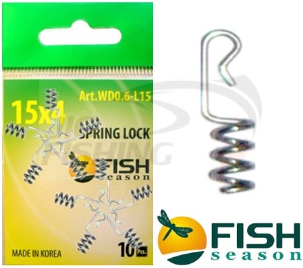Спираль для фиксации приманки Fish Season Spring Lock WD 0.6-L8 15х3 (10шт/уп)