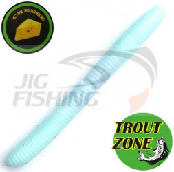 Мягкие приманки Trout Zone Wake Worm Fat Floating 2.6&quot; #Glow Blue