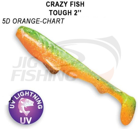 Мягкие приманки Crazy Fish Tough 2&quot; #5D Orange Chart