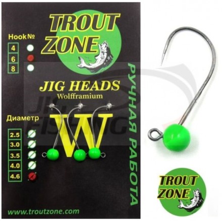 Джиг-головки Trout Zone BL #4 4.6mm 0.8gr Green
