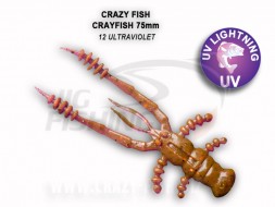 Мягкие приманки Crazy Fish CrayFish 3&quot;  12 Ultraviolet