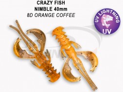 Мягкие приманки Crazy Fish  Nimble 1.6&quot; #8D Orange Coffee