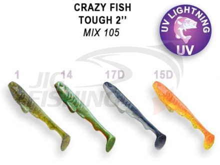 Мягкие приманки Crazy Fish Tough 2&quot; #Mix 105
