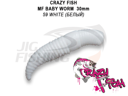 Мягкие приманки Crazy Fish MF Baby Worm Floating 1.2&quot; #59 White (Cheese)