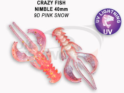 Мягкие приманки Crazy Fish  Nimble 1.6&quot; #9D Pink Snow