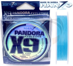 Шнур Hanzo Pandora Evolution x9 150m Blue #1 0.17mm 9.6kg