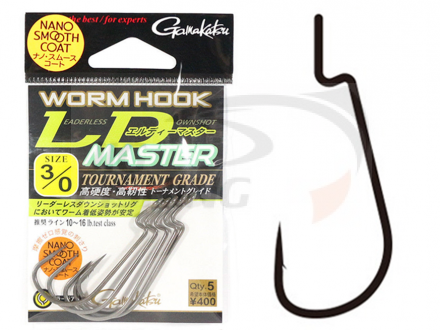 Крючки офсетные Gamakatsu Worm Hook LD Master #1