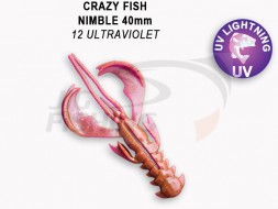 Мягкие приманки Crazy Fish  Nimble 1.6&quot; #12 Ultraviolet