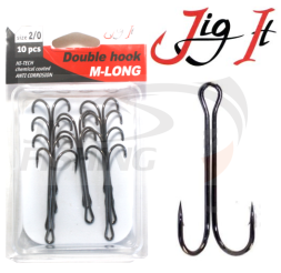 Двойник Jig It M-Long Double Hooks #4/0 (10шт/уп)