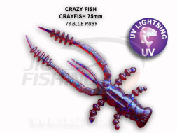 Мягкие приманки Crazy Fish CrayFish 3&quot;  73 Blue Ruby