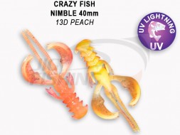Мягкие приманки Crazy Fish  Nimble 1.6&quot; #13D Peach